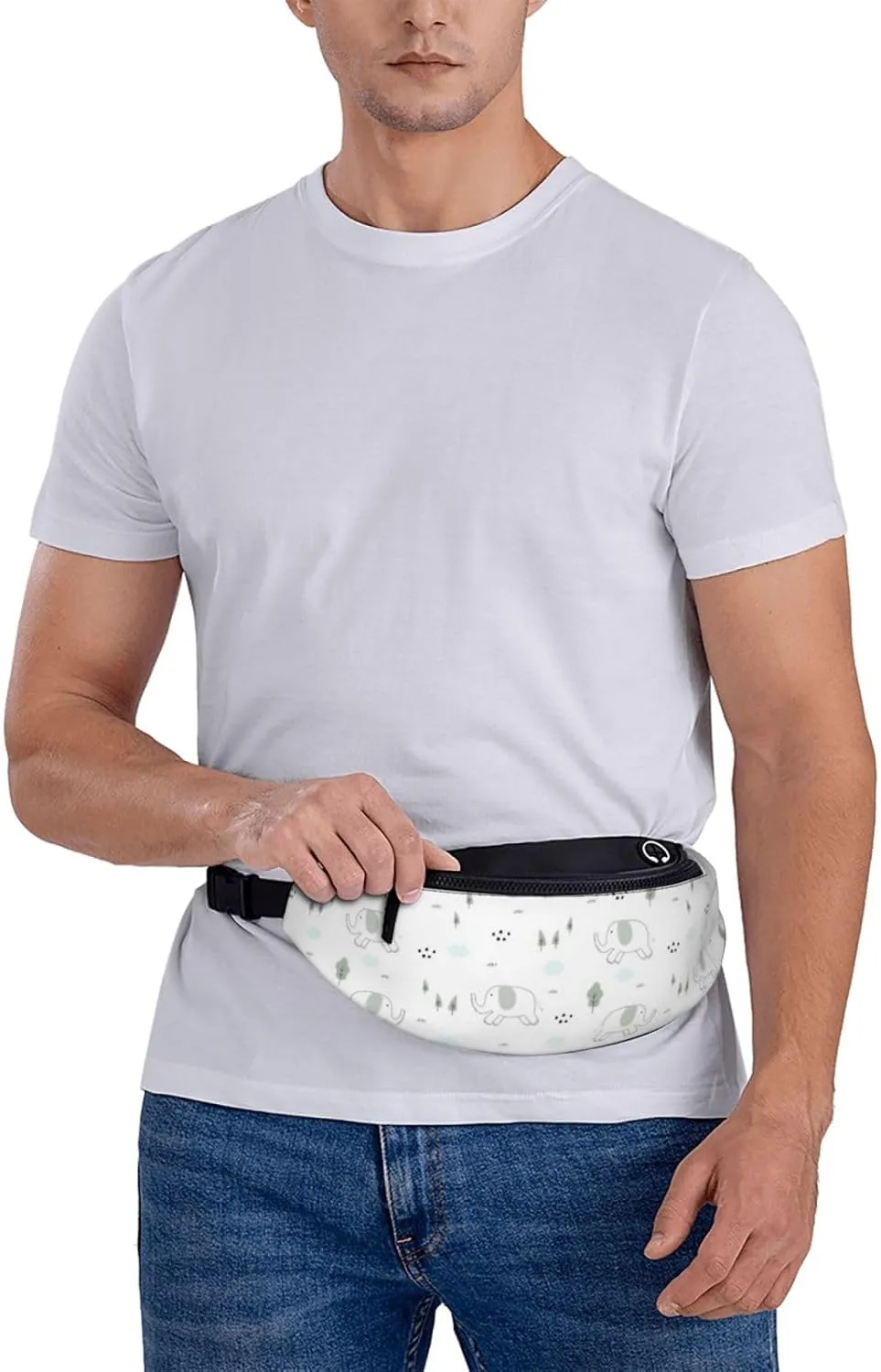 Leisure Sports Crossbody Bag Running Casual Hands-Free Wallets Waist Pack for Man Woman Father's Day for Dad Running Elephant