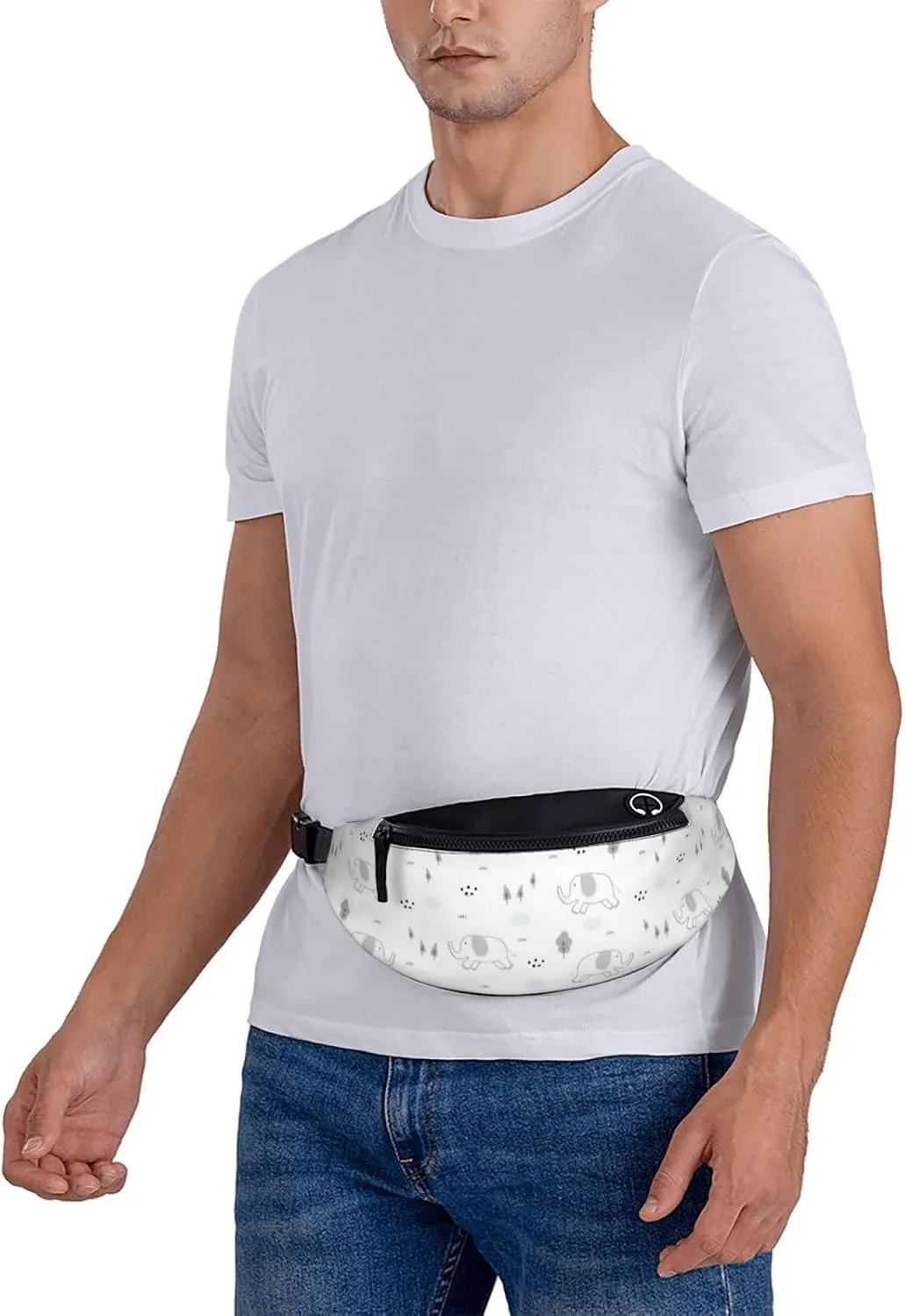 Leisure Sports Crossbody Bag Running Casual Hands-Free Wallets Waist Pack for Man Woman Father's Day for Dad Running Elephant