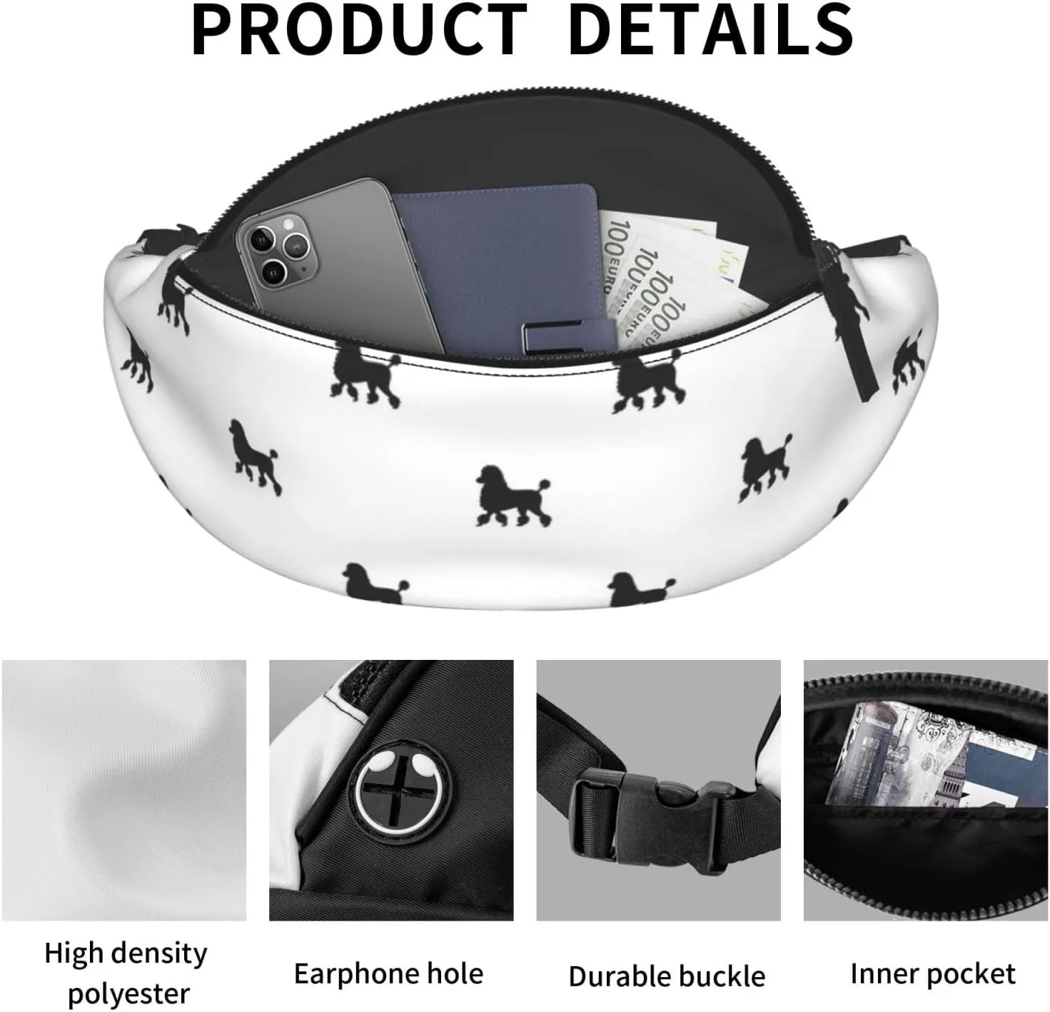 Leisure Sports Crossbody Bag Running Casual Hands-Free Wallets Waist Pack for Man Woman Father's Day for Dad Running Lion