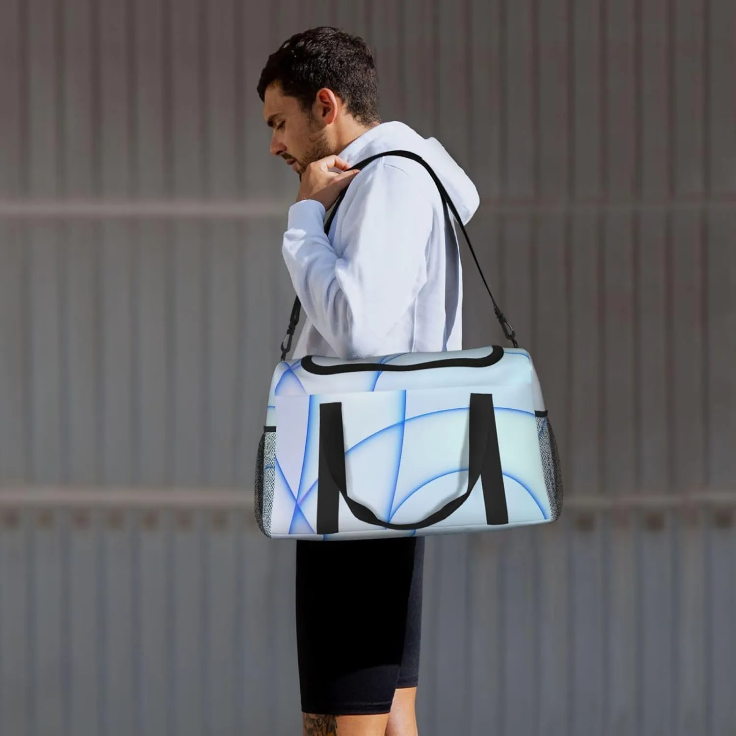Light Blue Imac Travel Duffel Bag Large Foldable Waterproof Overnight Bag For Beach Swim Bags Pool Sports Gym