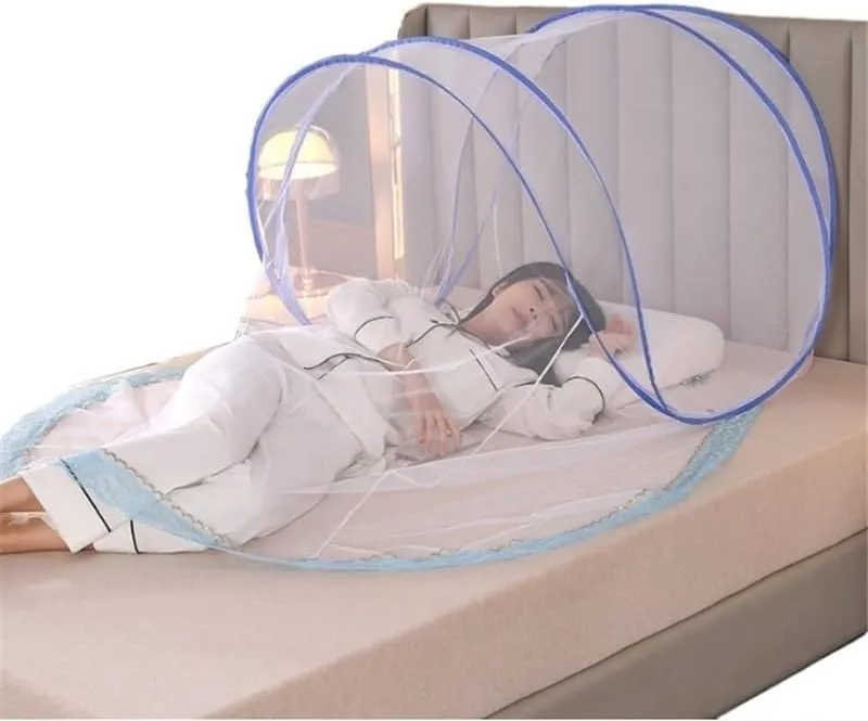 Lightweight Home Head Cover Mosquito Net Ensures Sleep, Simple Operation, No Installation, Foldable, Can Also Be Used in Student Dormitories, Outdoor Camping, No More Bites(Blue)
