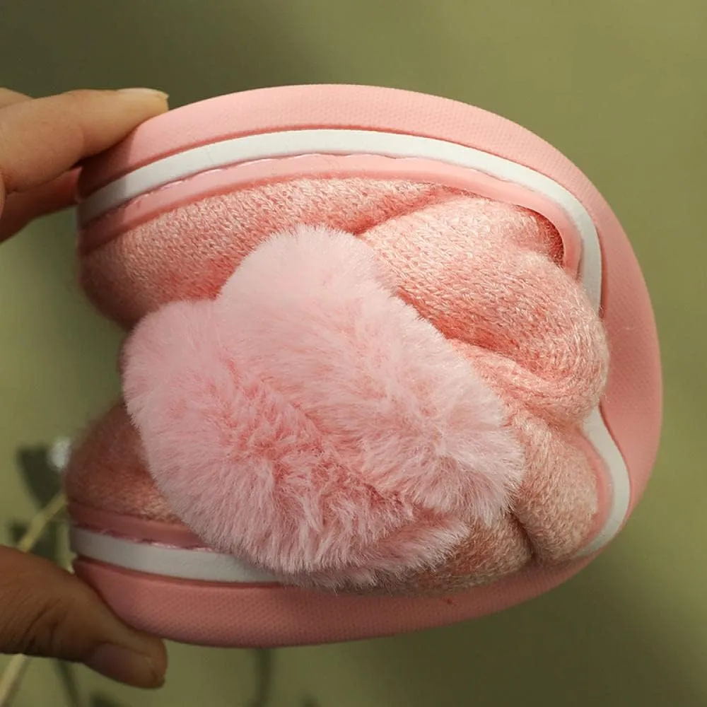 Lightweight House Shoes,Home Furnishing Plush Cotton Slippers, Thick-Soled Warmth and Postpartum Confinement Shoes-Pink_38-39,Lightweight House Shoes