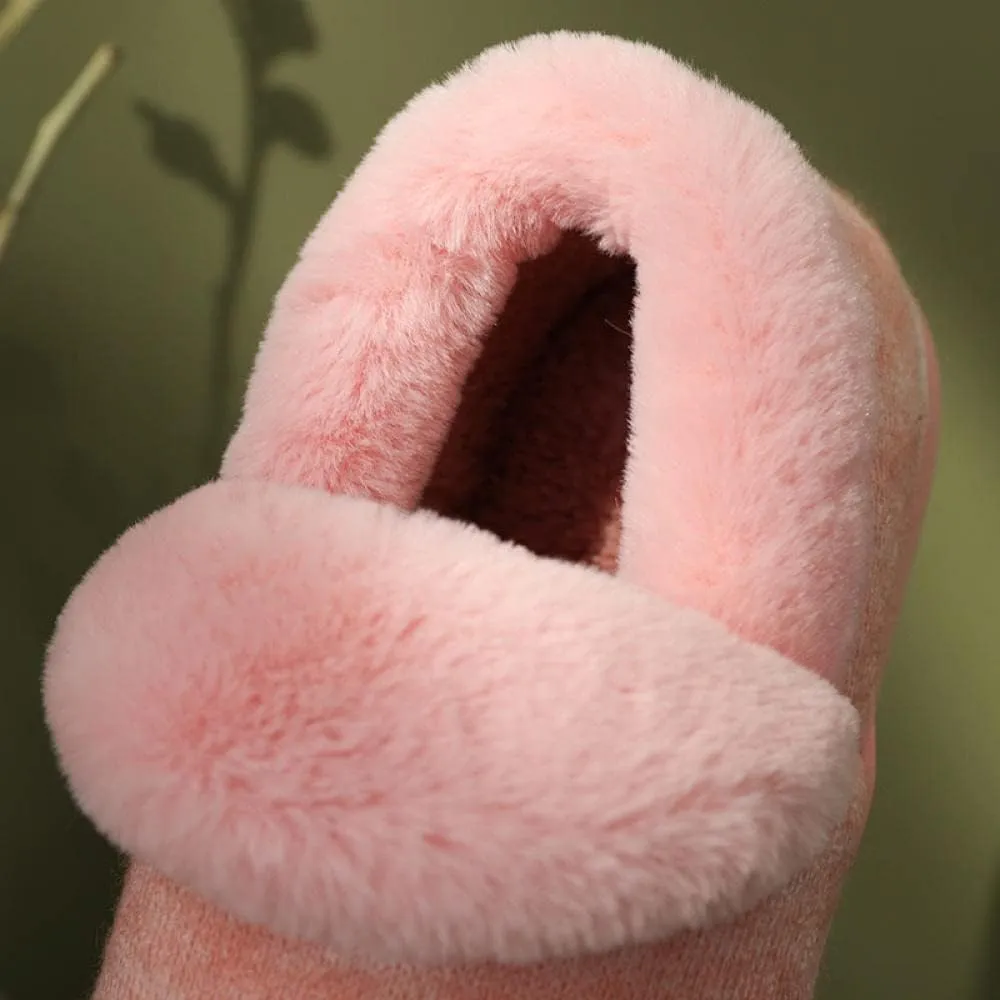 Lightweight House Shoes,Home Furnishing Plush Cotton Slippers, Thick-Soled Warmth and Postpartum Confinement Shoes-Pink_38-39,Lightweight House Shoes