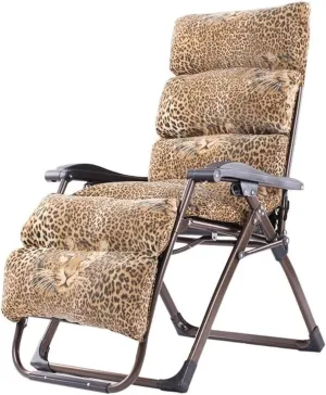 Lightweight Sun Lounger Outdoor Zero Lounger Chair Oversized Patio Folding Deck Chair Reclining Garden Chair Home Lounge Chair with Cotton Pad (Color : B) (A)