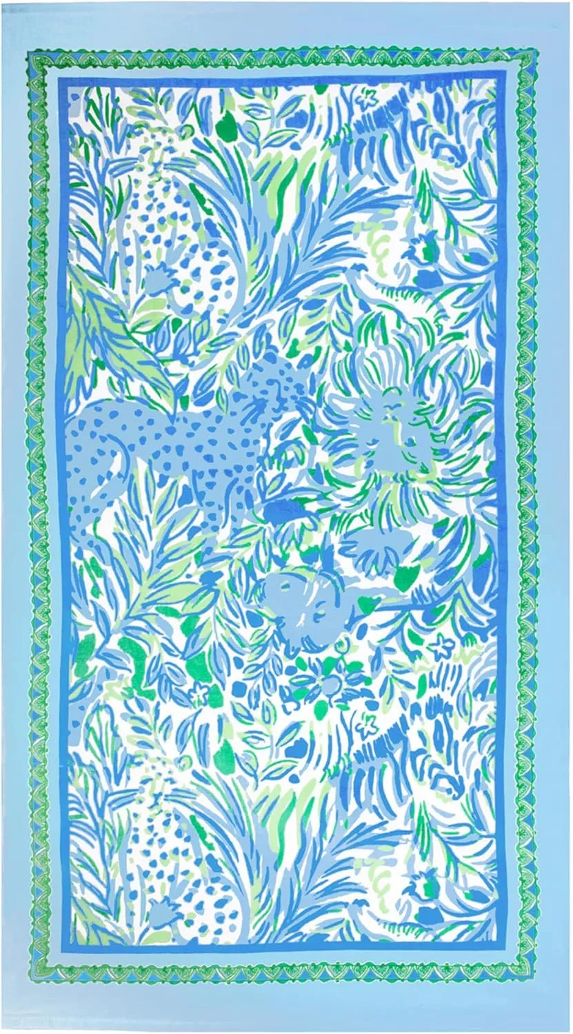 Lilly Pulitzer Oversized Pool/Beach Towel, 40 x 70, Large Terry Cloth Towel for Adults, Dandy Lions
