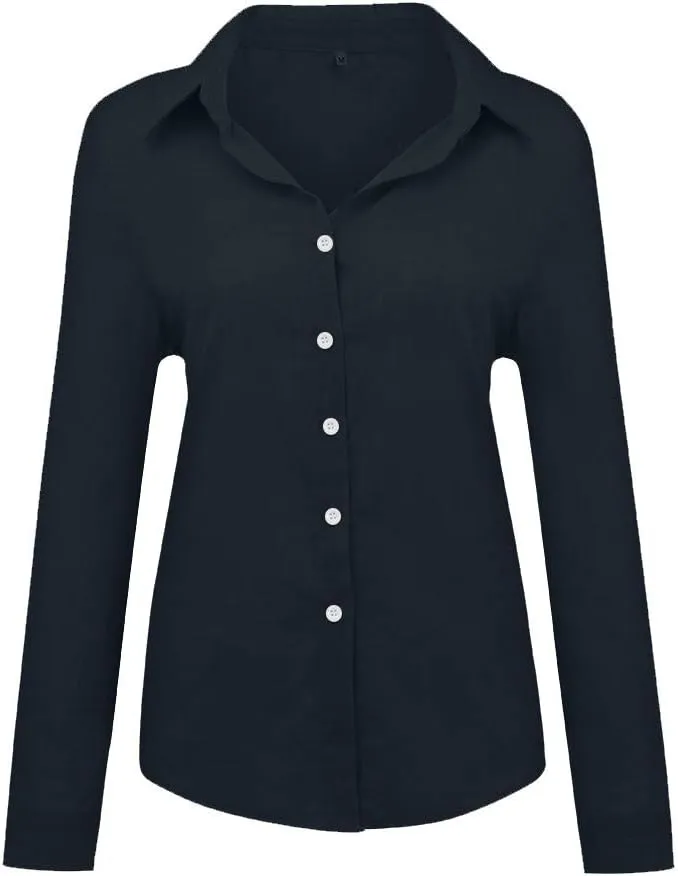 Linen Shirts for Women Shirt Long Cotton Casual Solid Women Sleeve Women's Blouse Striped Shirt Women Flannel Shirt