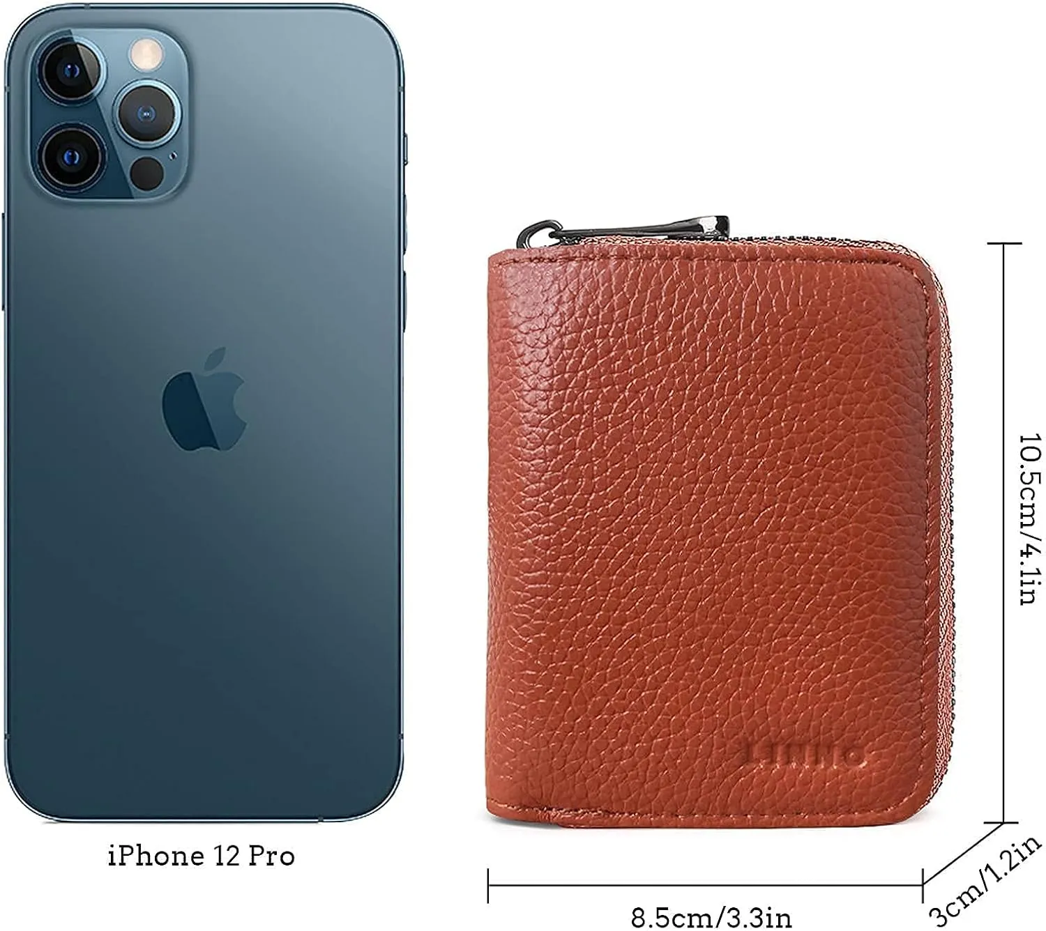 Linno RFID 20 Slots Credit Card Holder Genuine Leather Small Wallet for Women or Men with Zipper