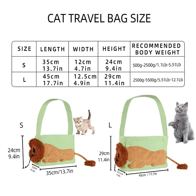 Lion Shaped Cat Carrier Bag