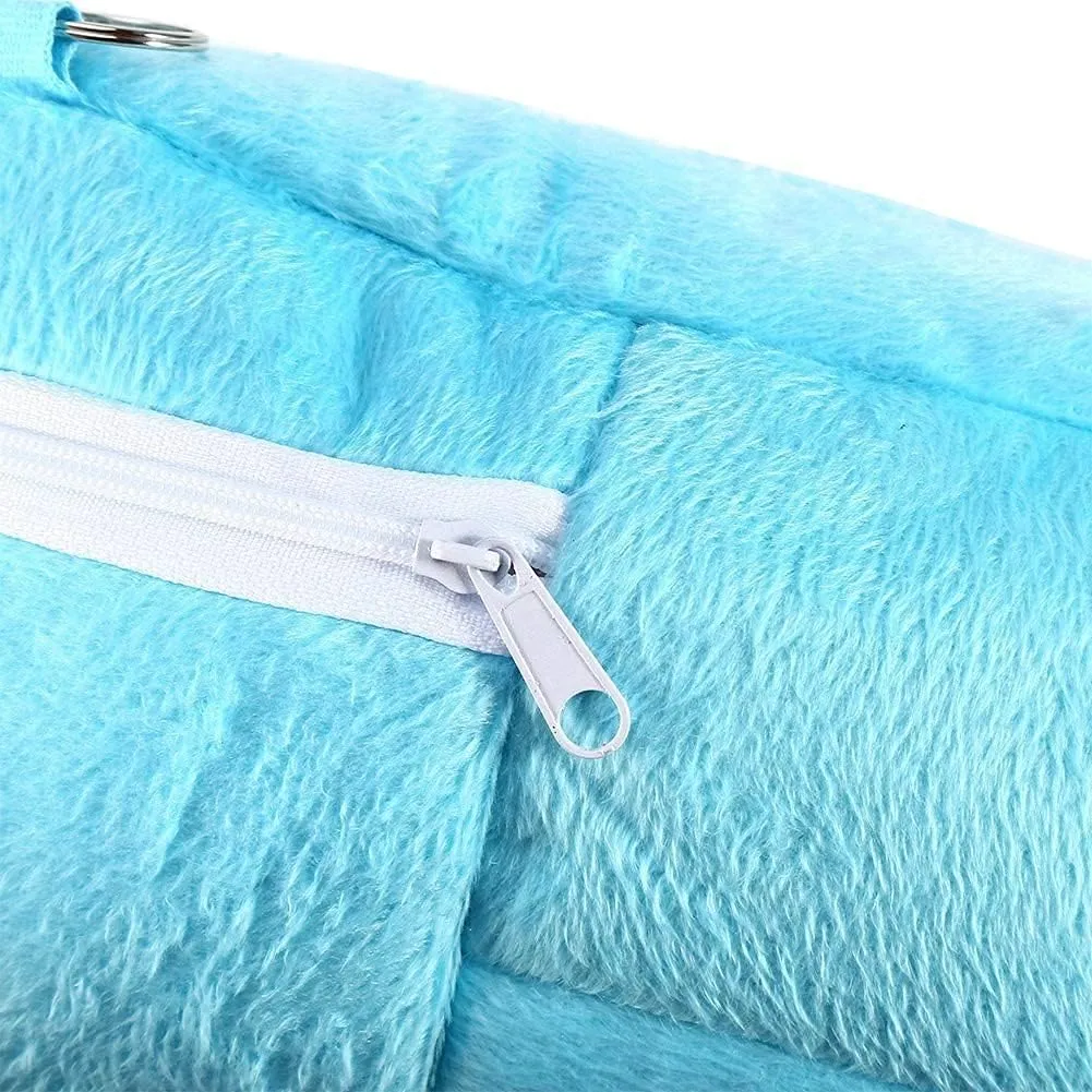 Litewoo Hamster Carrier Portable Travel Bag, Warm and Breathable Outdoor Portable Tote Bag for Guinea Pig Hedgehog Chinchilla Sugar Glider Hamster Squirrel Small Animal (Blue)