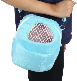 Litewoo Hamster Carrier Portable Travel Bag, Warm and Breathable Outdoor Portable Tote Bag for Guinea Pig Hedgehog Chinchilla Sugar Glider Hamster Squirrel Small Animal (Blue)