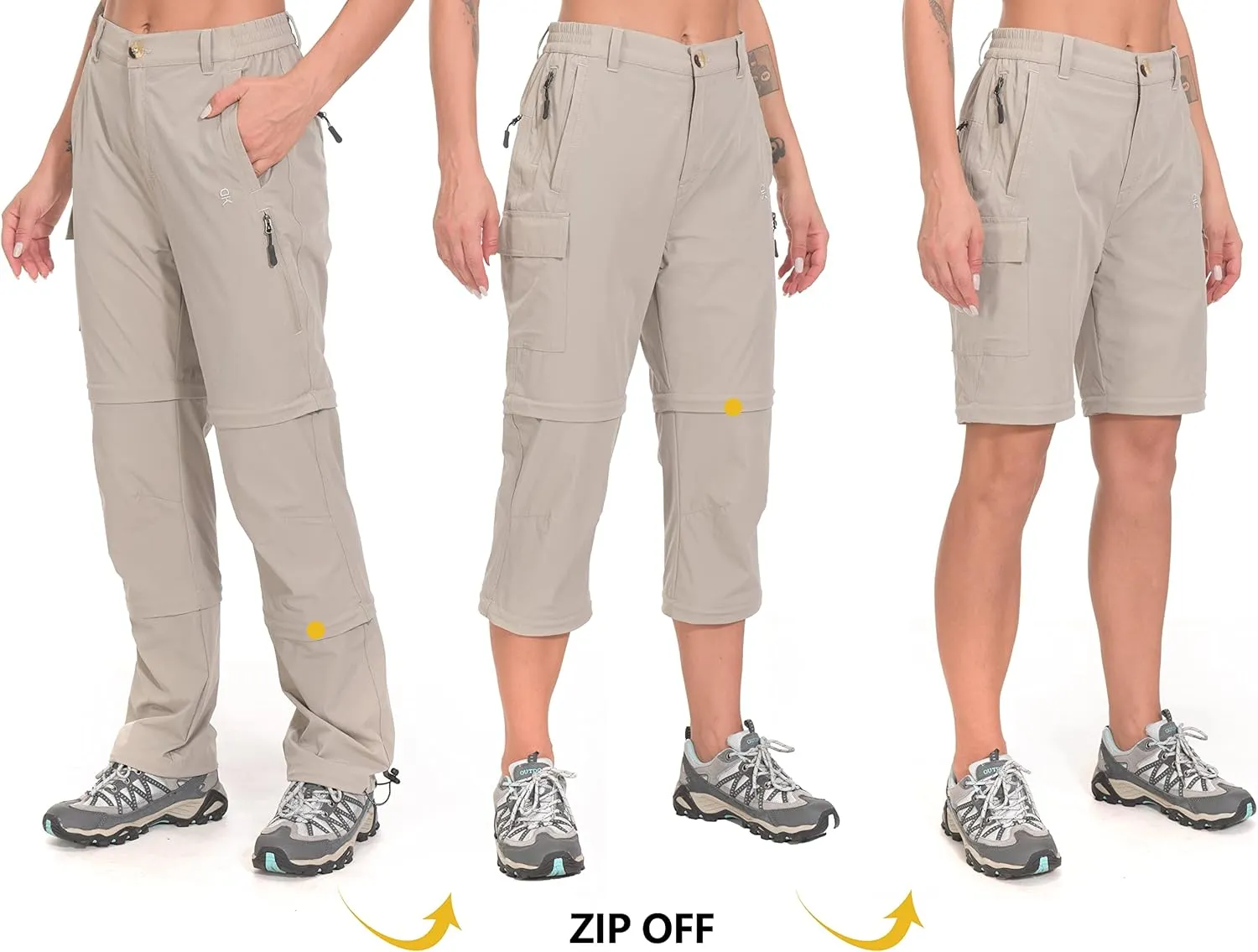 Little Donkey Andy Women's Stretch Convertible Pants, Zip Off Quick Dry Hiking Pants