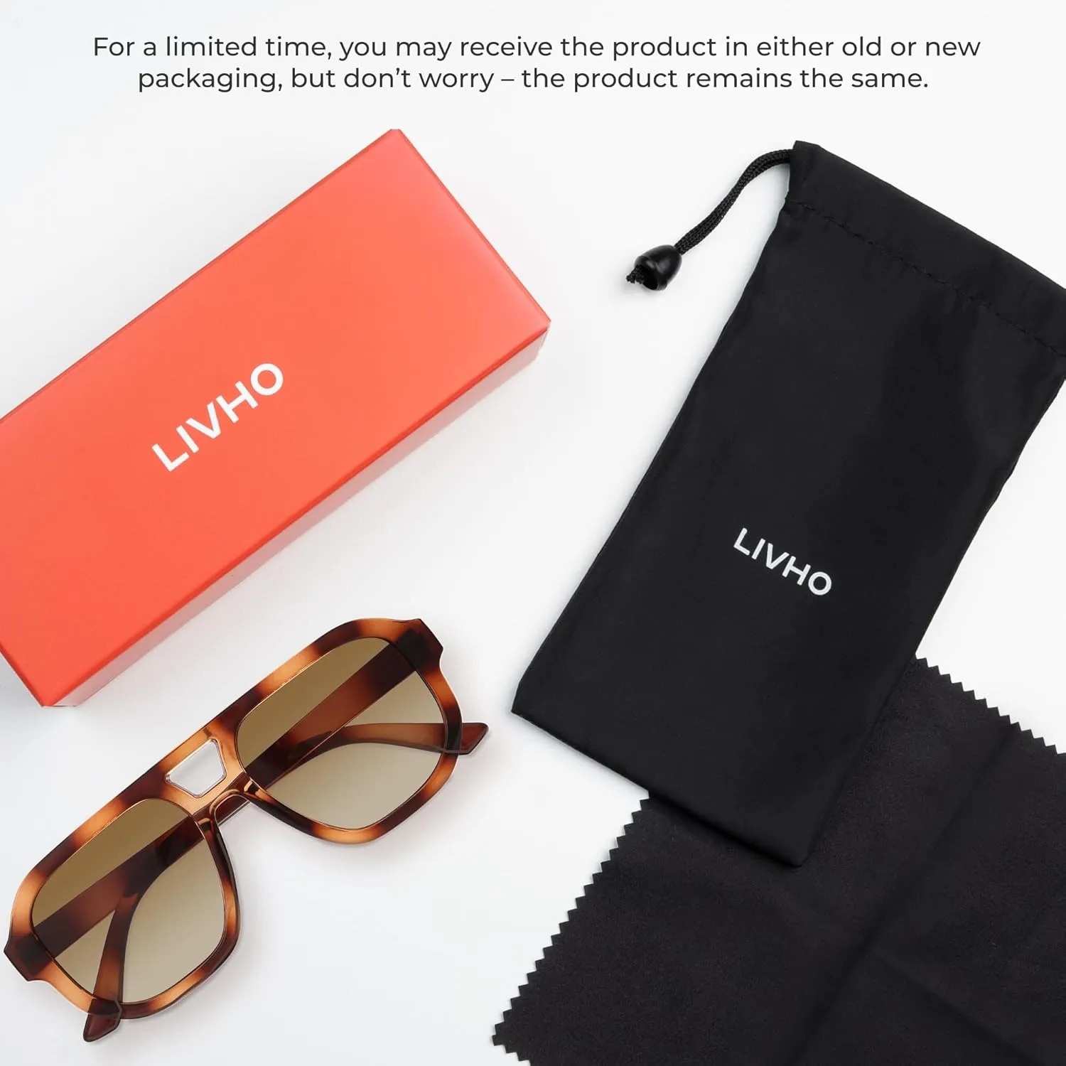 livho Trendy Polarized Square Aviator Sunglasses Women Men Square Eyewear Frame, Retro Sun Glasses for Women Men 2025 Shades