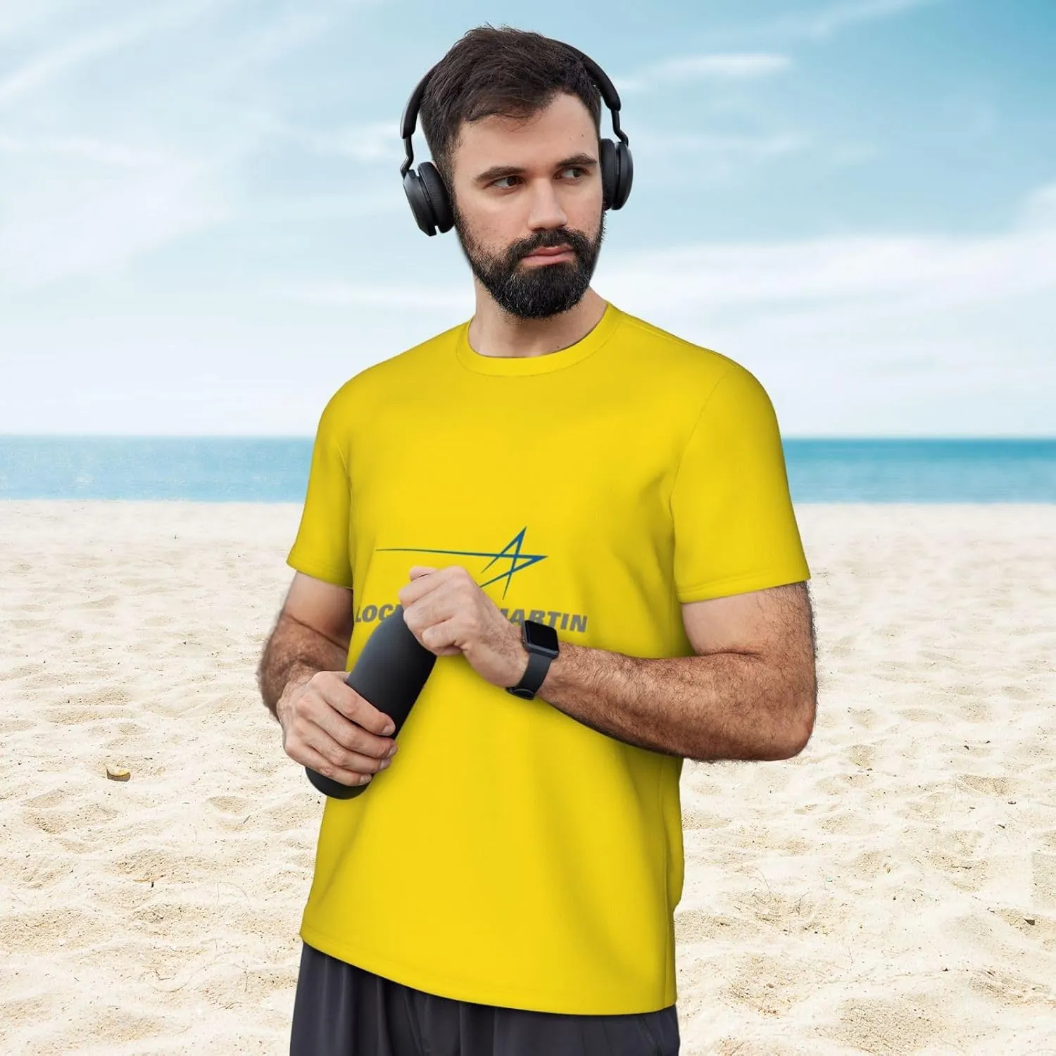 Lockheed Martin Mesh Workout Shirts for Men Dry Fit Quick Dry Athletic Short Sleeve T-Shirt Moisture