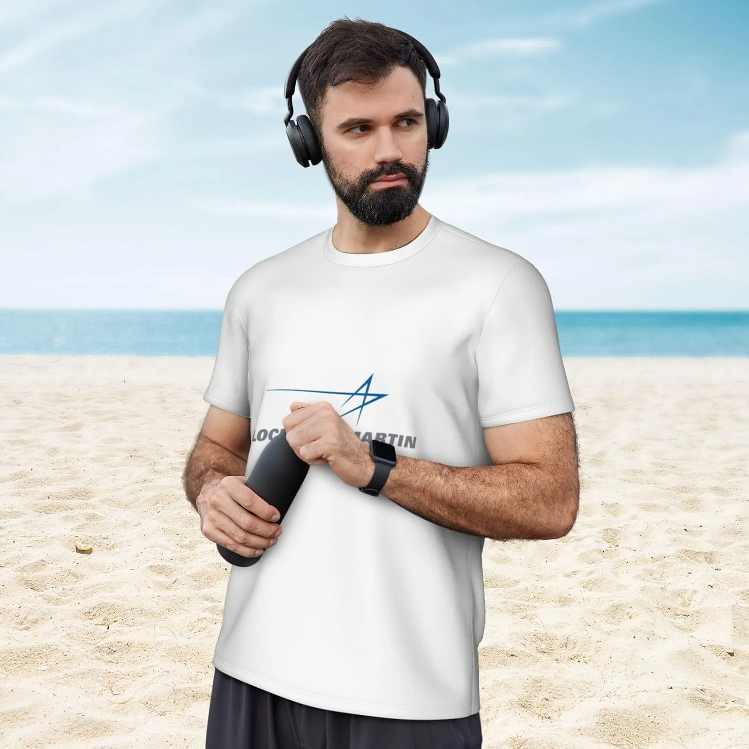 Lockheed Martin Mesh Workout Shirts for Men Dry Fit Quick Dry Athletic Short Sleeve T-Shirt Moisture
