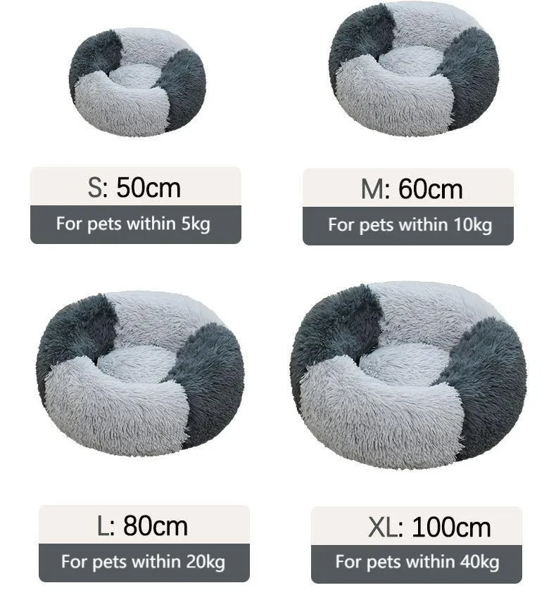 Long Plush Donut Soft Pet Bed