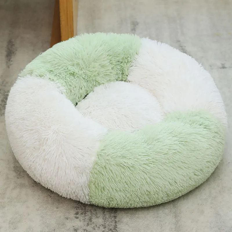 Long Plush Donut Soft Pet Bed