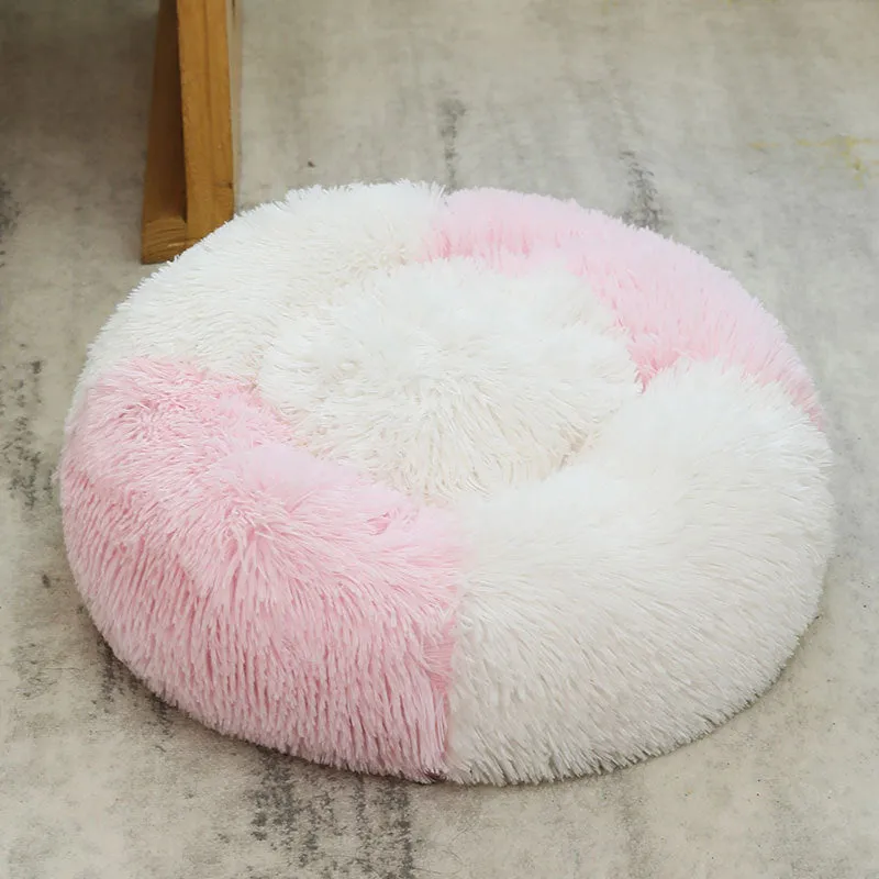 Long Plush Donut Soft Pet Bed