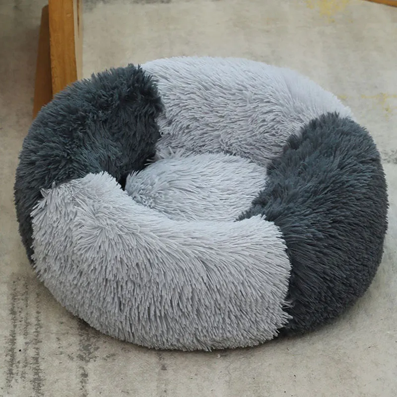 Long Plush Donut Soft Pet Bed