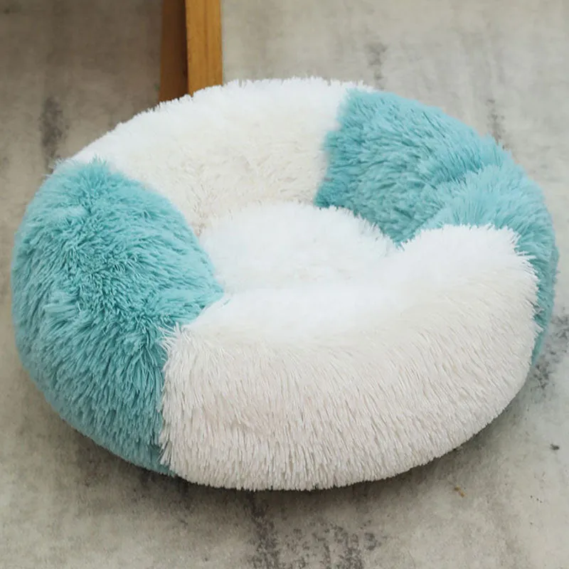 Long Plush Donut Soft Pet Bed