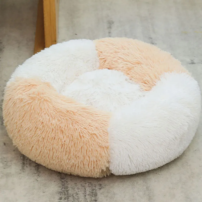 Long Plush Donut Soft Pet Bed