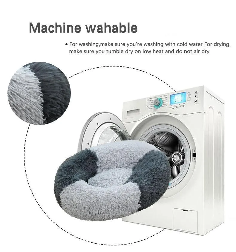 Long Plush Donut Soft Pet Bed