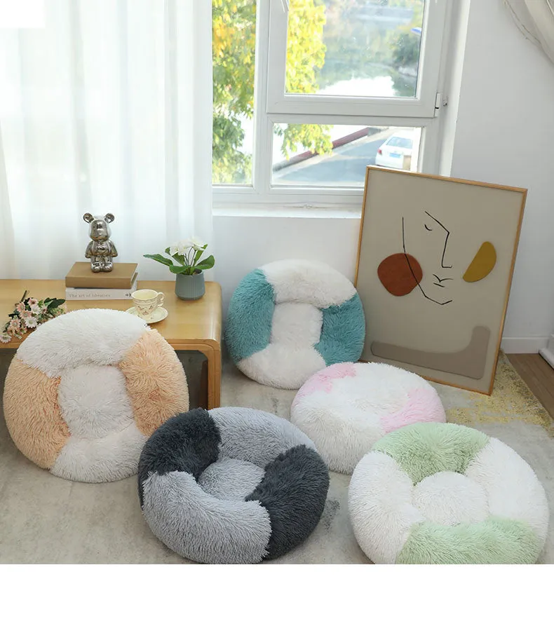 Long Plush Donut Soft Pet Bed