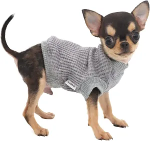 LOPHIPETS Lightweight Dog Sweaters for Puppy Small Dogs Puppy Chihuahua Yorkie Clothes-Gray/XXS