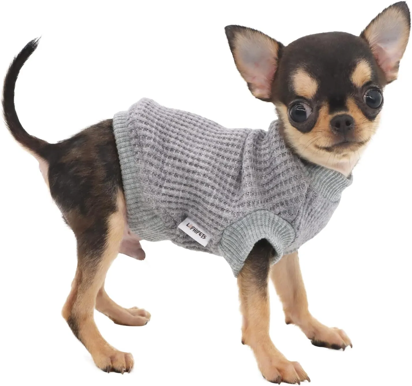 LOPHIPETS Lightweight Dog Sweaters for Puppy Small Dogs Puppy Chihuahua Yorkie Clothes-Gray/XXS