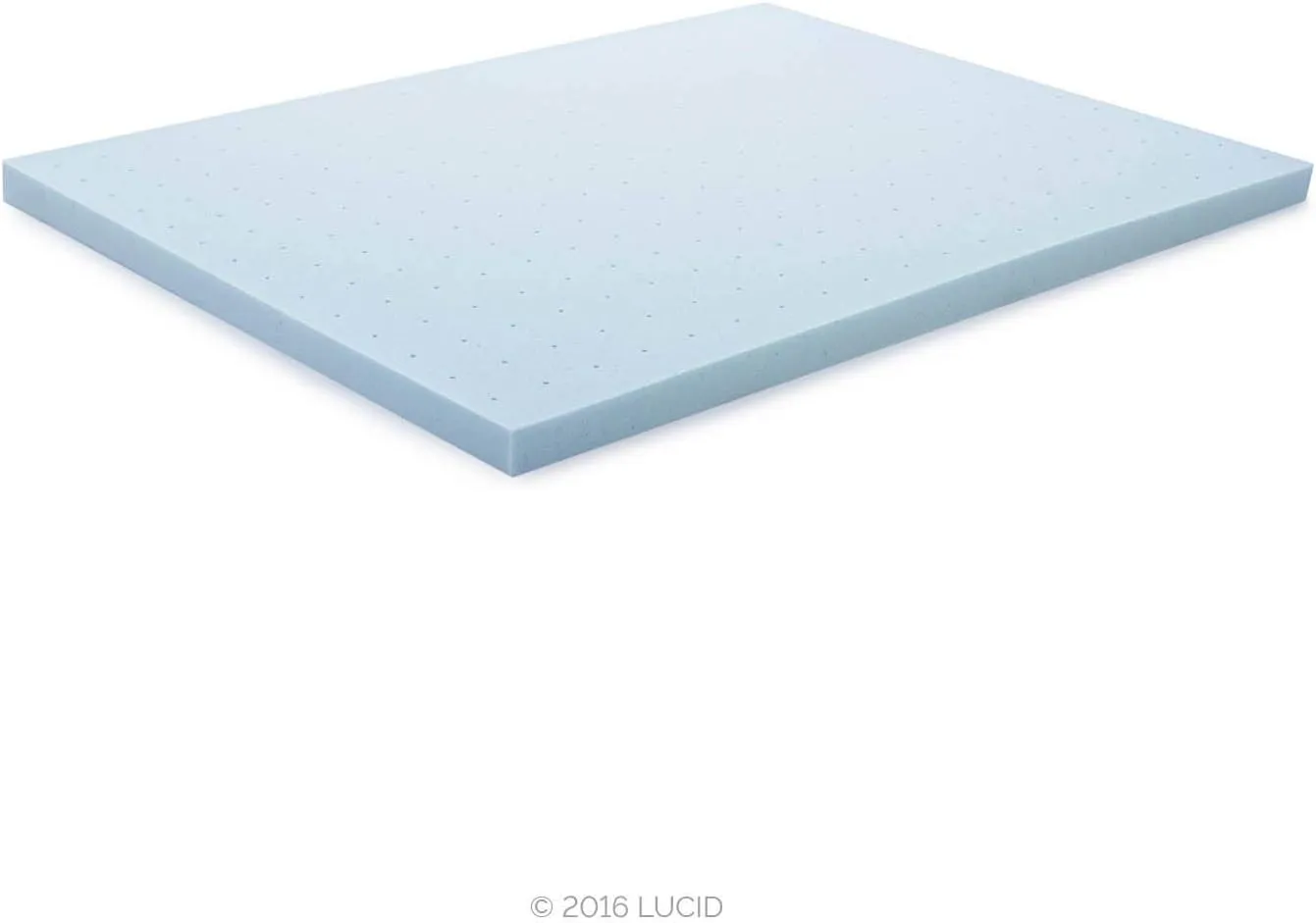 Lucid 3 Inch Mattress Topper King - Gel Infused Memory Foam – Memory Foam Mattress Topper King – Ventilated Design – CertiPur Certified, Light Blue