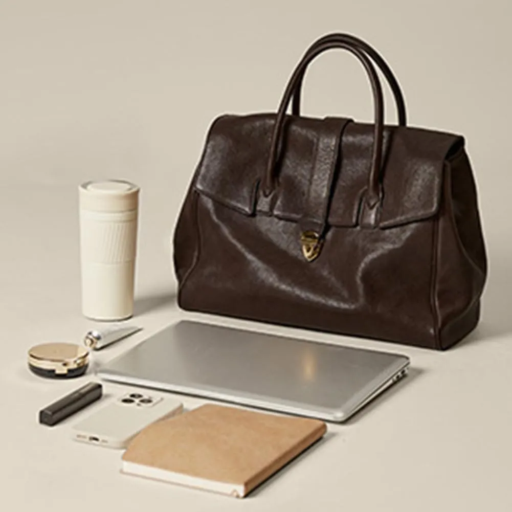 Lushandy Genuine Leather Tote Bag for Women, Luxury Top-Handle Handbag Designer Satchel Bag Large Work Tote Bag Purse