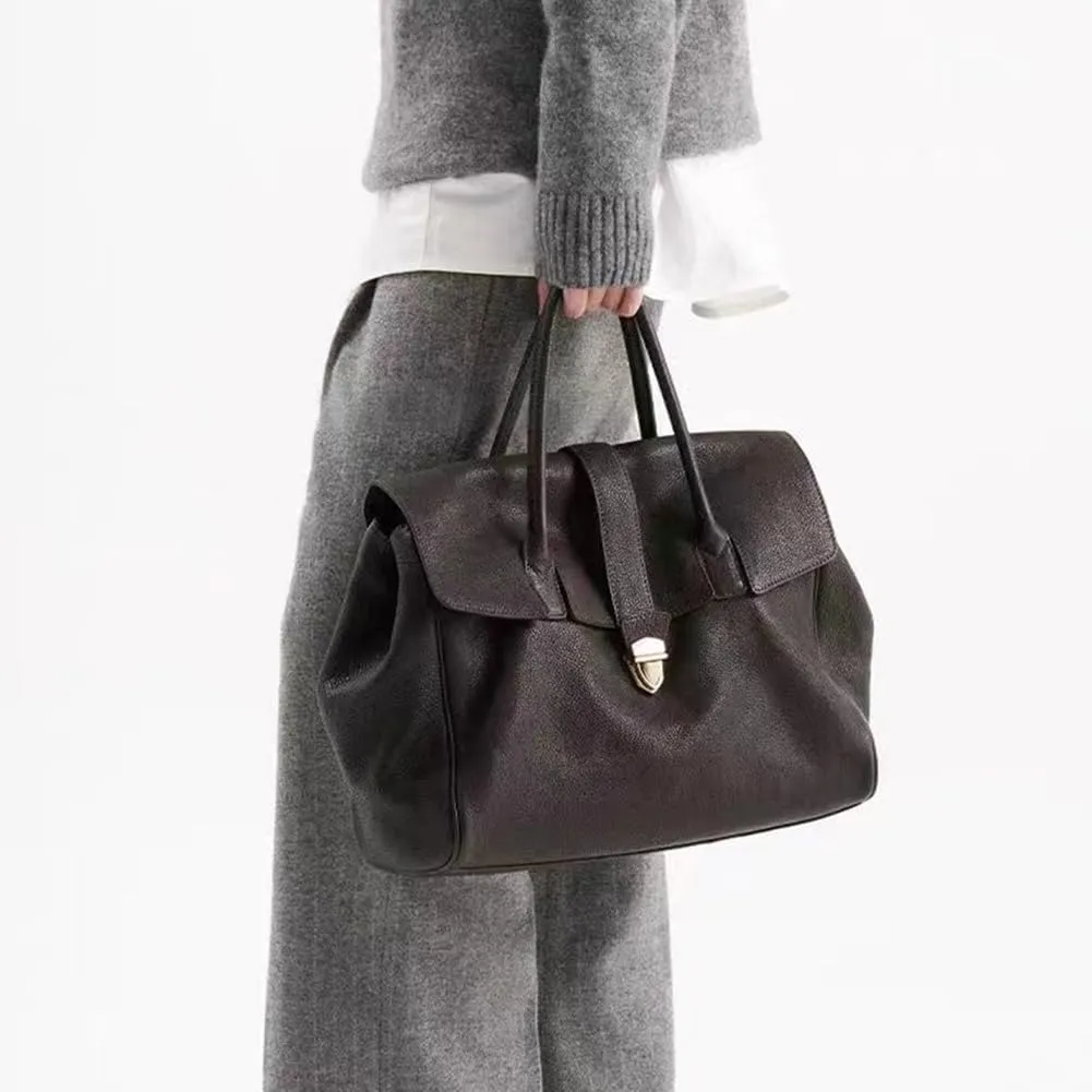 Lushandy Genuine Leather Tote Bag for Women, Luxury Top-Handle Handbag Designer Satchel Bag Large Work Tote Bag Purse