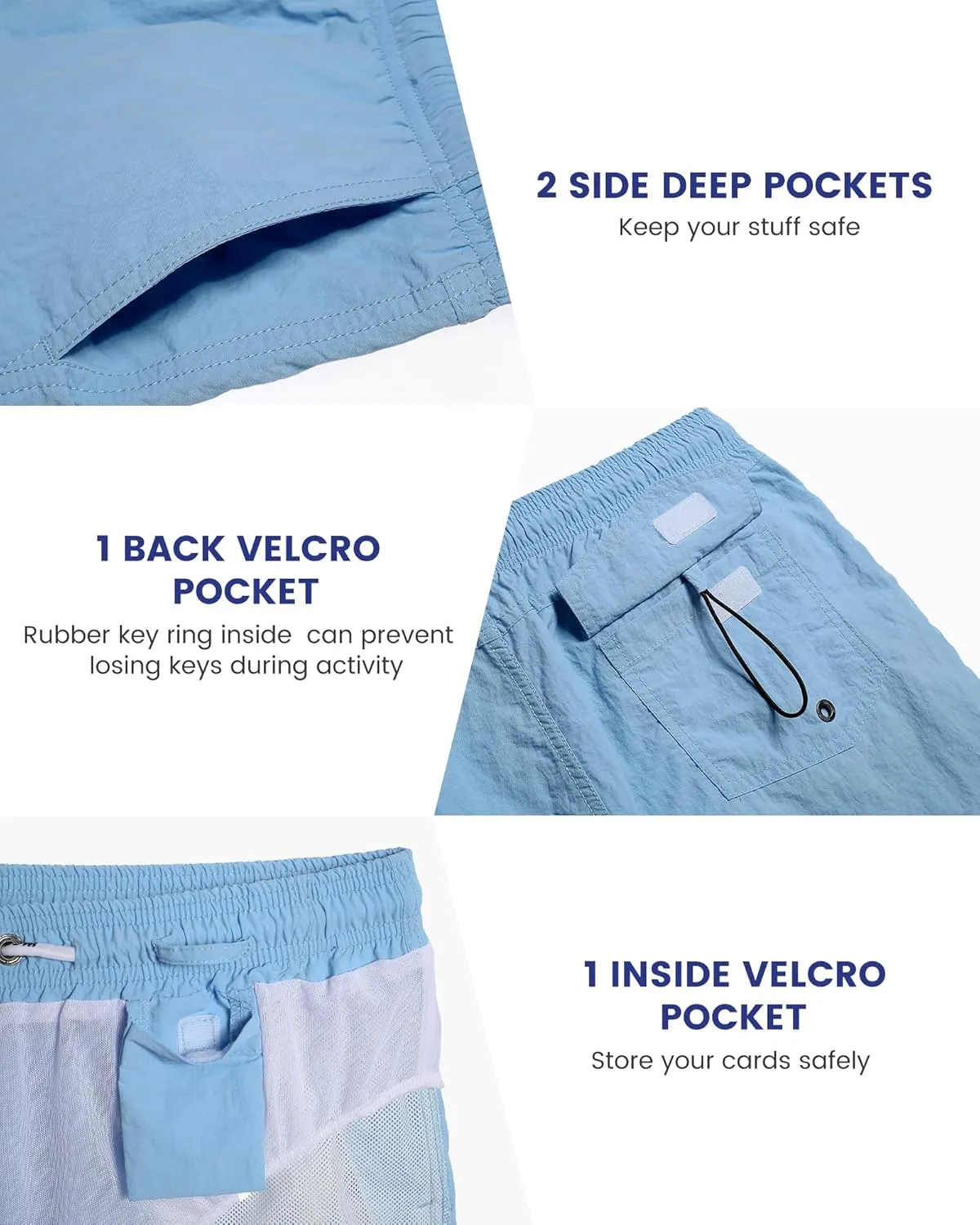 maamgic Mens Swim Trunks 5" with Mesh Lining Quick Dry Bathing Suits for Men Swim Shorts Swimwear