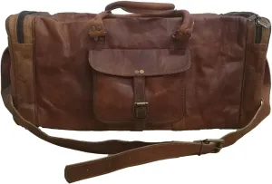 Madosh, Genuine Leather Shoulder Bag Travel Luggage Vintage Duffle Clothing Carry on Duffel