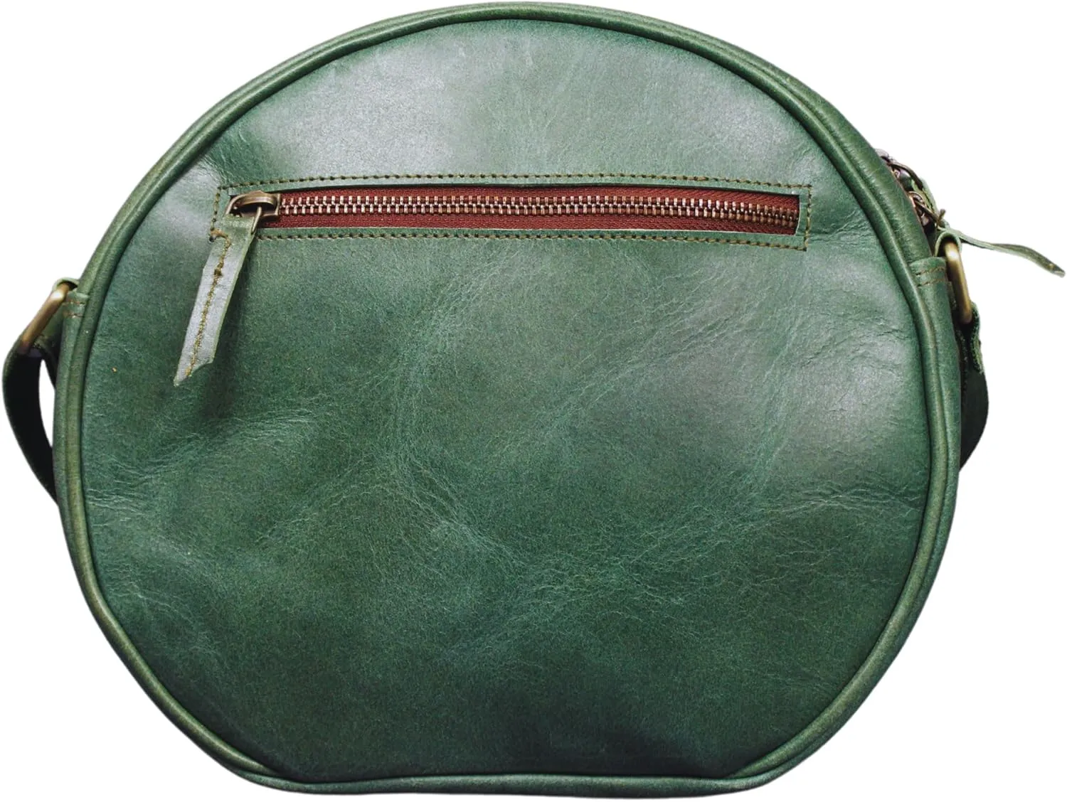 Madosh, Round Genuine Leather Crossbody Bag Girls Side Sling Cross-Over Handbag