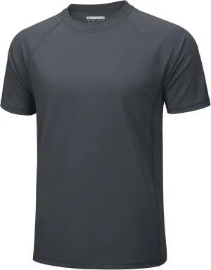 MAGCOMSEN Men's Short Sleeve UPF 50  T-Shirt Swim Quick Dry Rash Guard Athletic Surf Shirts Performance Water Shirts