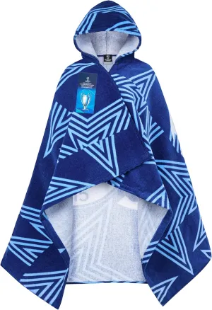 Manchester City F.C. Bath Towels with Hood Kids Teens 100% Cotton Towels for Swimming Beach Shower Towel Poncho Changing Robe Travel Essentials