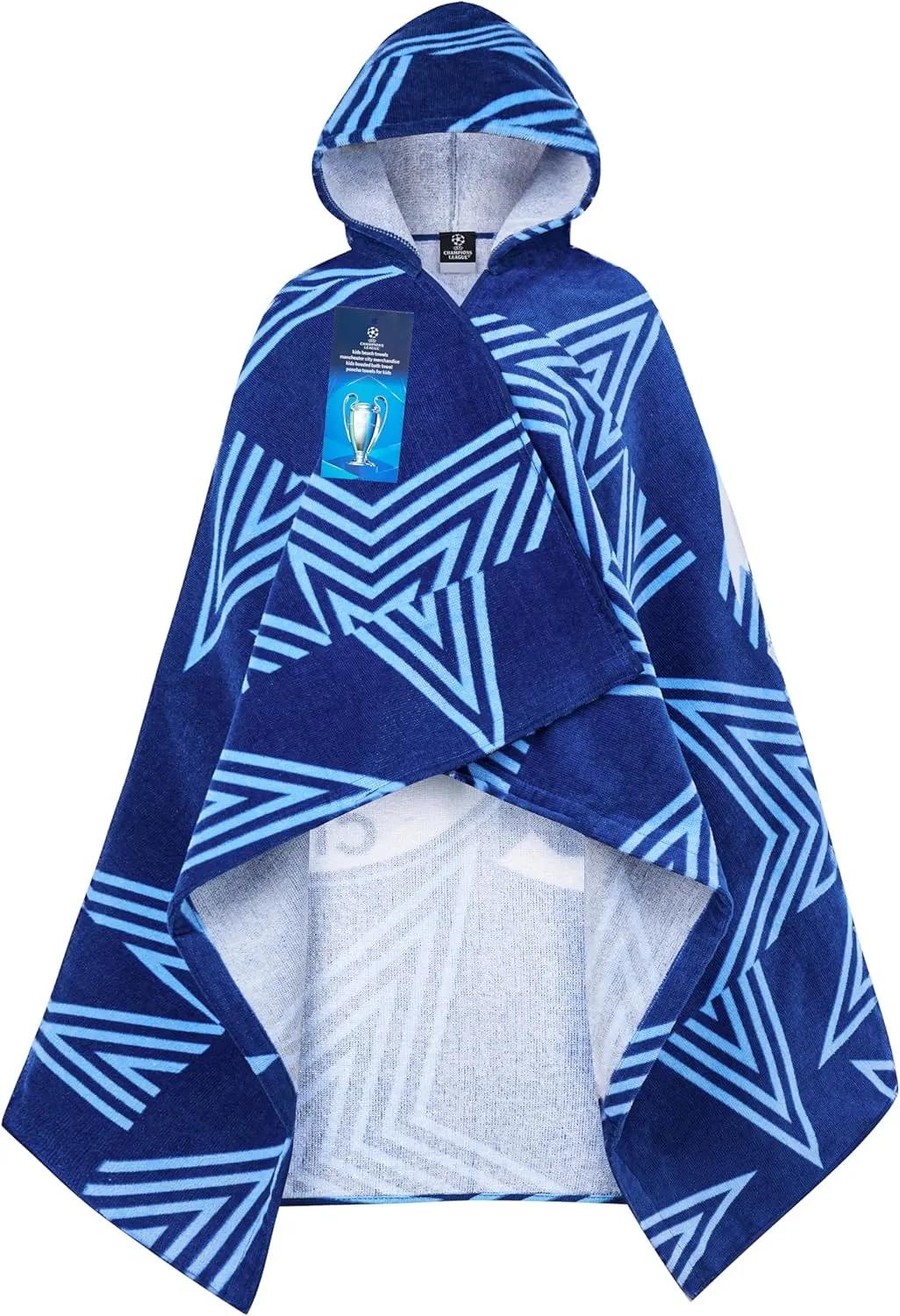 Manchester City F.C. Bath Towels with Hood Kids Teens 100% Cotton Towels for Swimming Beach Shower Towel Poncho Changing Robe Travel Essentials