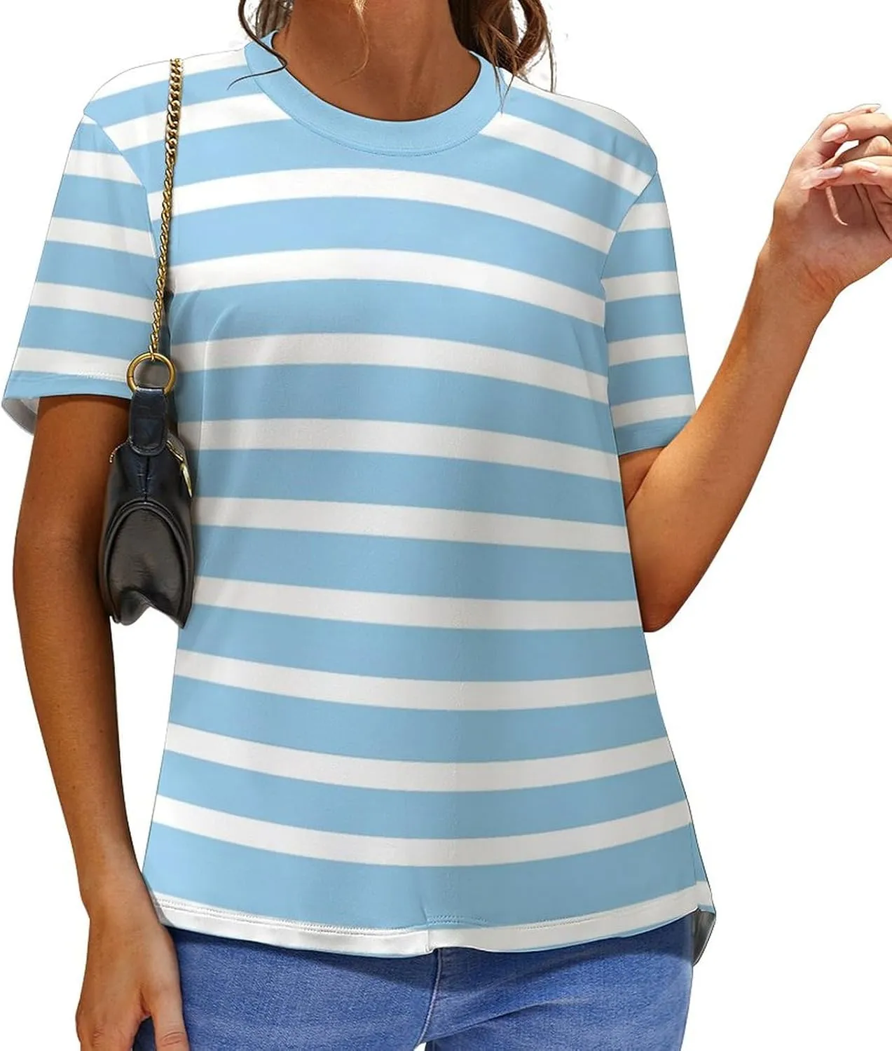MARSVOVO Women's Camo Tiger Stripe T-Shirt Casual Loose Business Lightweight Hide Belly Summer Novelty Soft Blouse