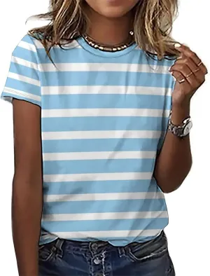 MARSVOVO Women's Camo Tiger Stripe T-Shirt Casual Loose Business Lightweight Hide Belly Summer Novelty Soft Blouse