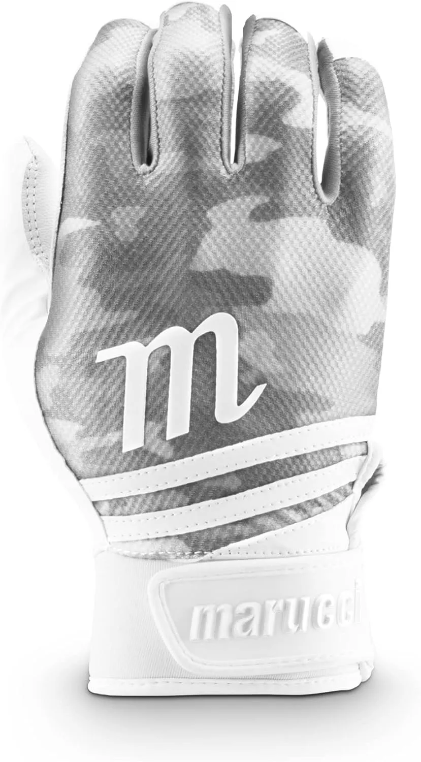 MARUCCI CRUX Adult Baseball Batting Glove, White, Adult Large