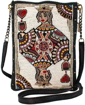 Mary Frances Queen of Wine Beaded Playing Card Crossbody Handbag, Multi