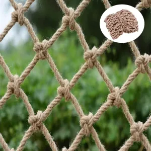 MDybf 10MM/15CM Climbing Netting for Playground Safety Hemp Rope Net Heavy Duty Cargo Rope Truck Trailer Net Balcony Fence Outdoor Terrace (Color : 10MM/15CM, Size : 3m*3m)