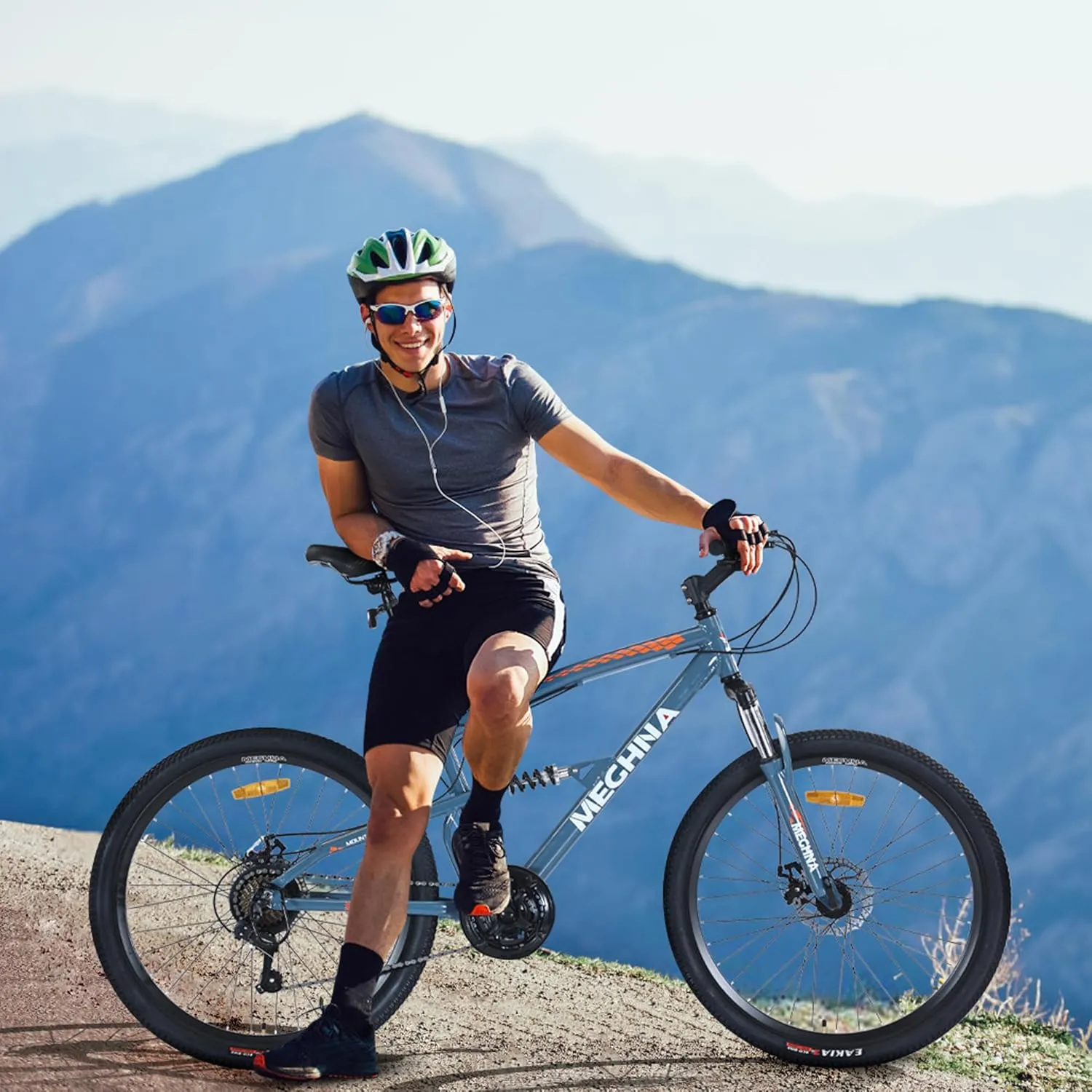 MEGHNA Mountain Bike 26 Inch Bike Full Suspension Aluminium Frame Dual Disc Brake Student Bicycle 21 Speed MTB for Teen Women Men