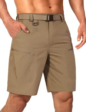 Mens Cargo Hiking Shorts Water Resistant Quick Dry Lightweight Breathable Tactical Shorts with Nylon Belt