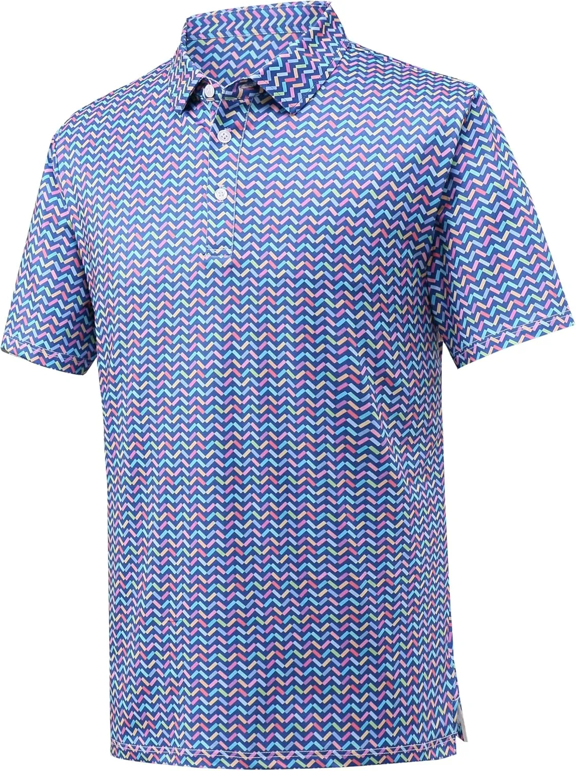 Mens Dry Fit Athletic Golf Polo Shirts Short Sleeve Moisture Wicking Performance Fabric