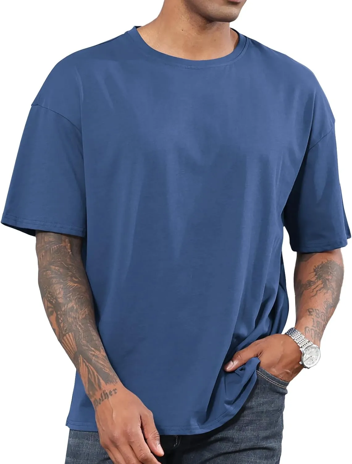 Men's Fashion Oversized Tshirts Workout Short Sleeve T-Shirt Dry Fit Lightweight Crewneck Tee Tops