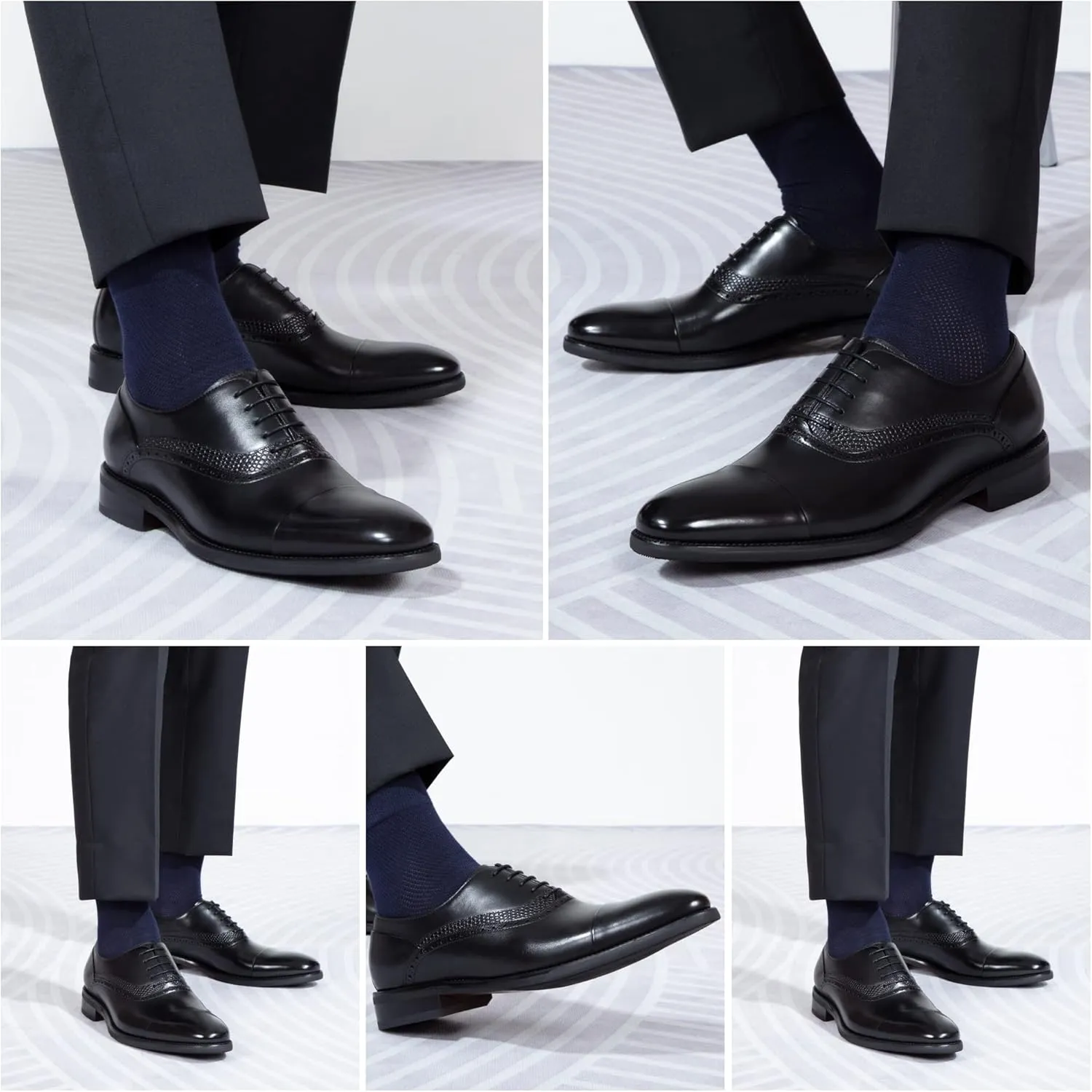 Men's Formal Oxford Tuxedo Dress Shoes Genuine Leather Simple Style Formal Business Shoes All Season