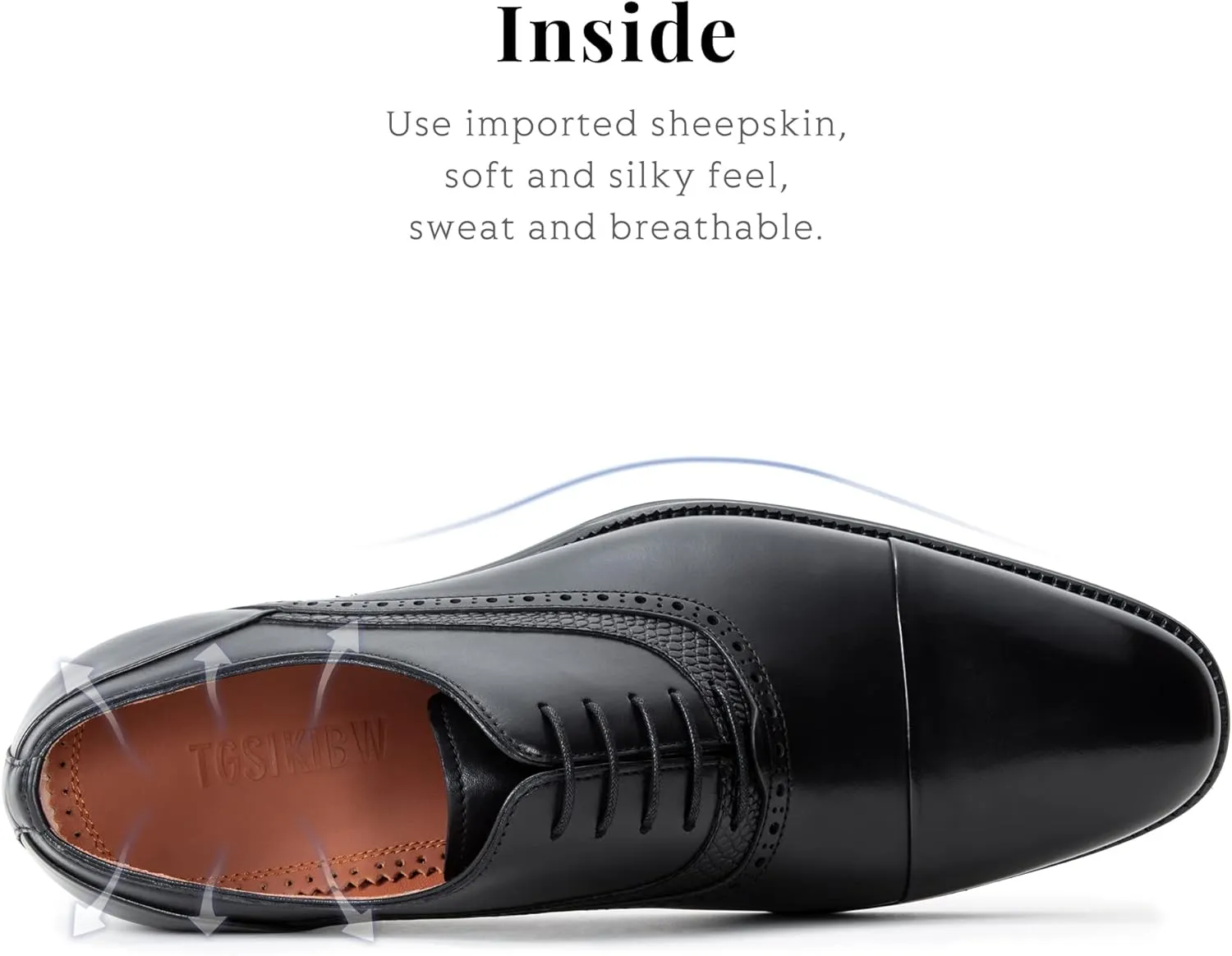 Men's Formal Oxford Tuxedo Dress Shoes Genuine Leather Simple Style Formal Business Shoes All Season