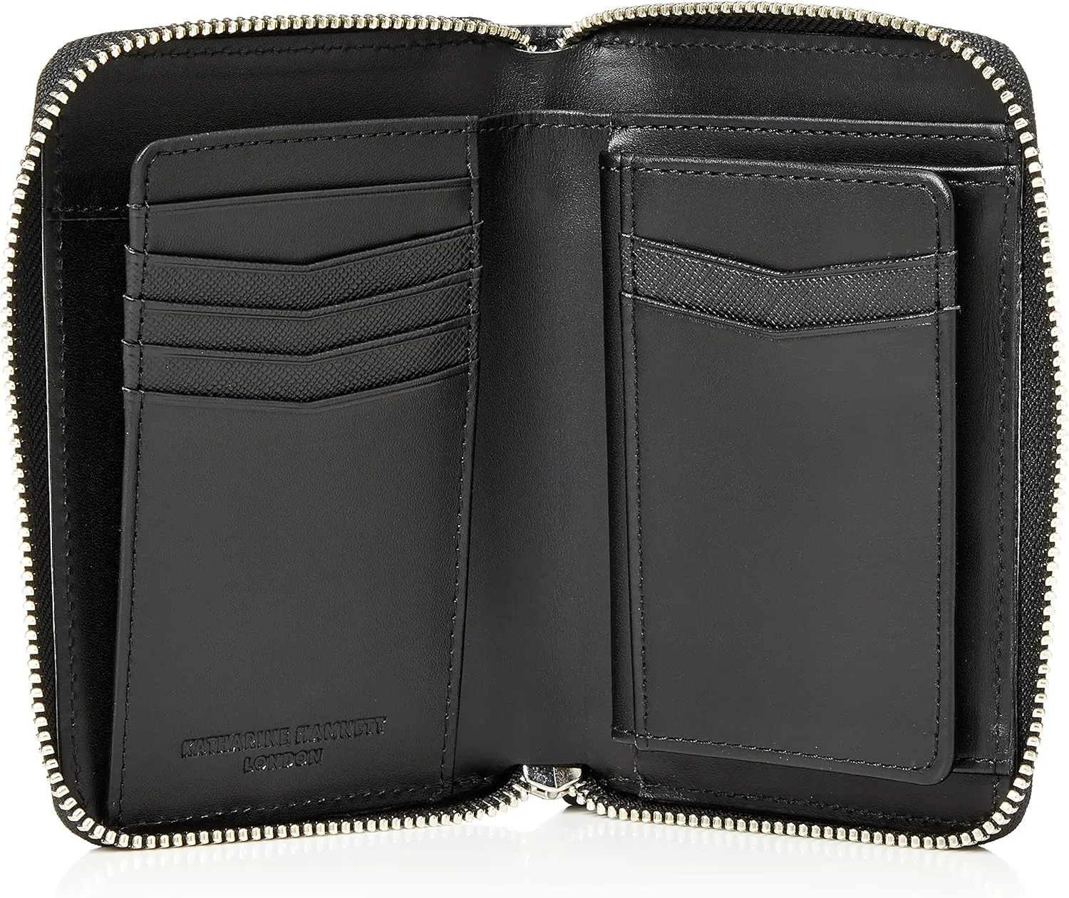 Men's Premium Domestic Cow Leather Prism Embossed Bill Holder Middle Size Round Zipper