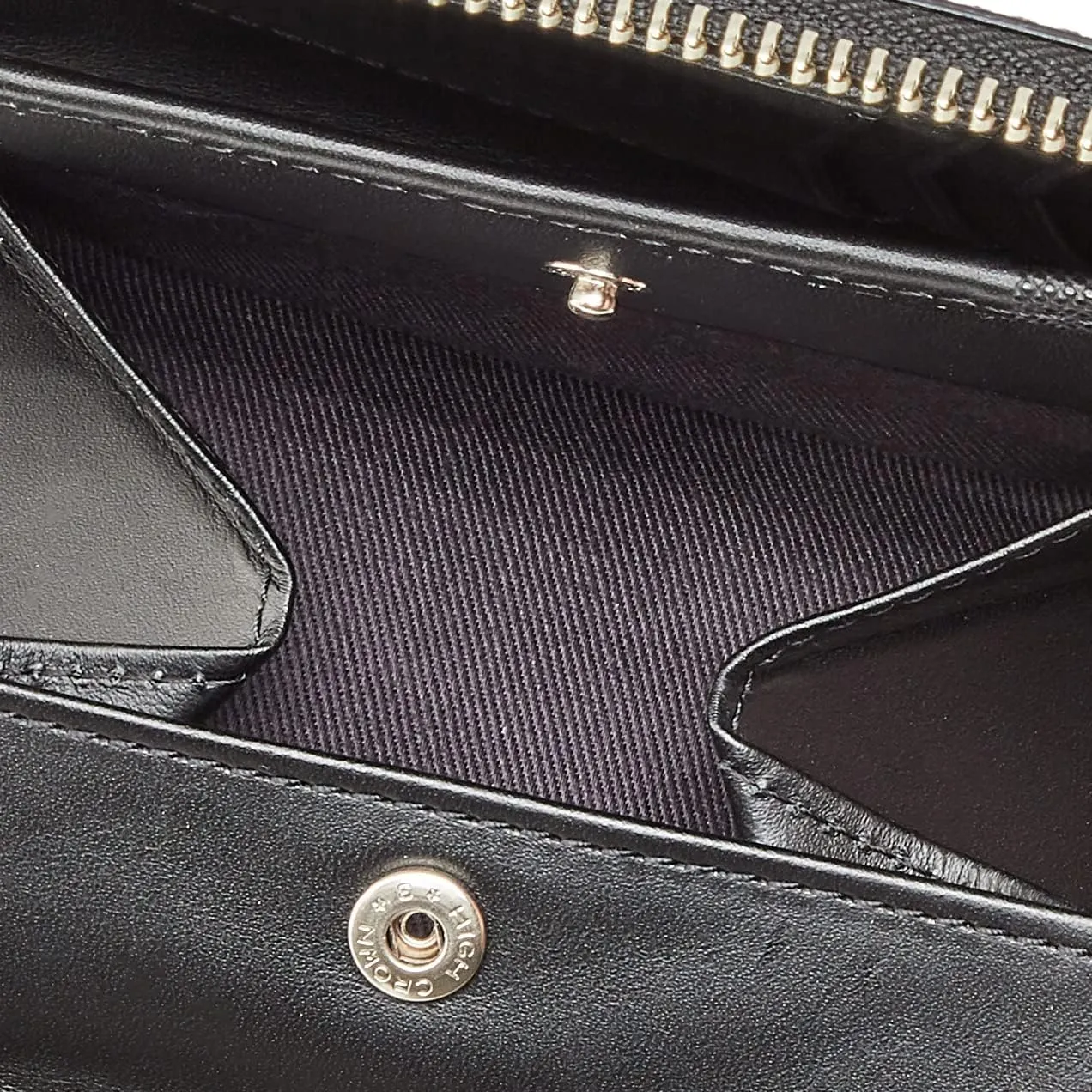 Men's Premium Domestic Cow Leather Prism Embossed Bill Holder Middle Size Round Zipper